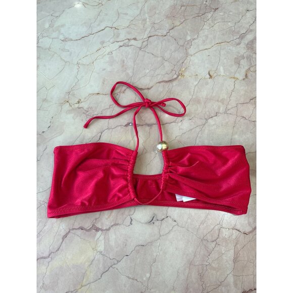 Shani Shemer Nika Bikini Top in Scarlet Red Large New Womens Swimsuit - Picture 5 of 12